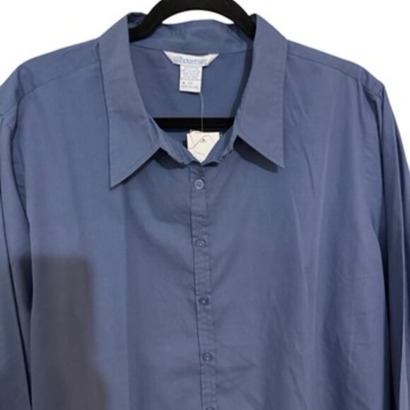 * NWT  DUSTY BLUE BUTTON FRONT SHIRT   2X   #O - Picture 2 of 7